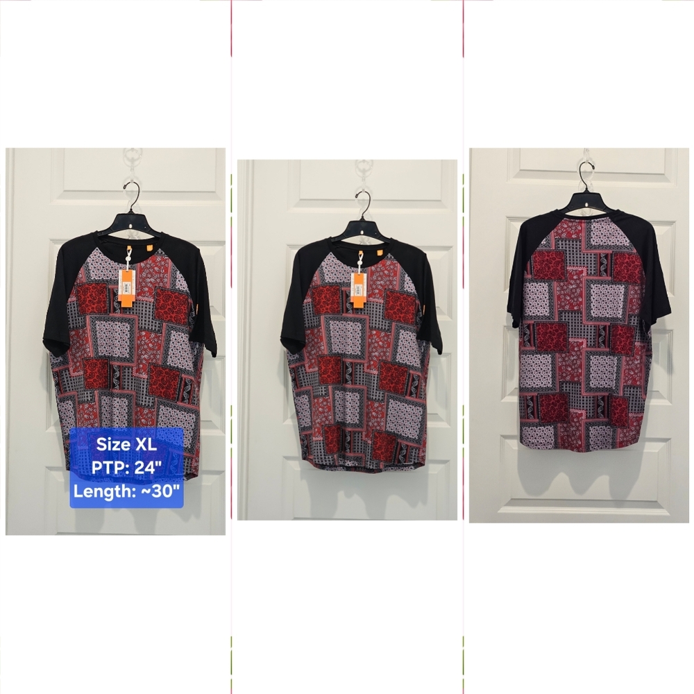 CON.STRUCT SS Paisley & Patchwork Crewneck Lounge Top, NWT, Size XL